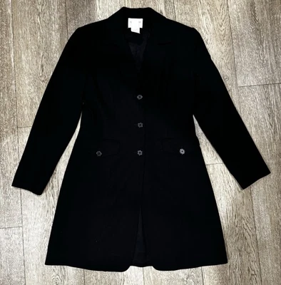 Women’s Hugo Buscati Vintage Double Breasted Wool Blazer  Size 8 Color Black - Image 1 of 4