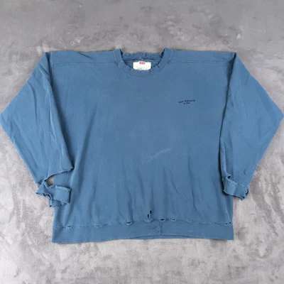 Vintage 90s Levi’s Crewneck Sweatshirt Mens Large L Blue Made In USA Thrashed - Image 1 of 4