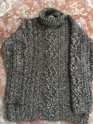 Suéter De Colección Ralph Lauren Country Tejido a Mano Tejido por Cable Pescador Cuello Tortuga M Foto 1 de 4