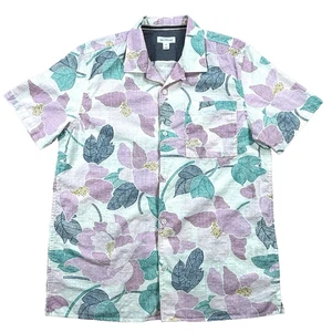 Camisa Hawaiana Sun Stone Para Hombres Mediana Aloha Camp Floral Resort Island Algodón - Imagen 1 de 15