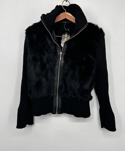 Suéter de piel de conejo CHEBELLO vintage/piel de mafia esposa dinero antiguo talla 3XL piel verde azulado - Imagen 1 de 6