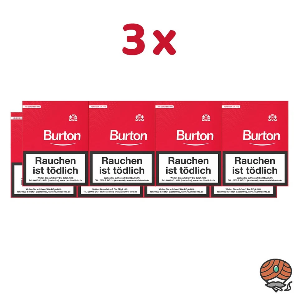 3 Stangen Burton Original Filterzigarillos (25 Stück/ Schachtel) - Bild 1 von 1