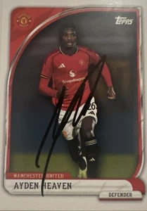 Tarjeta Topps firmada a mano por Ayden Heaven del Manchester United - Imagen 1 de 1
