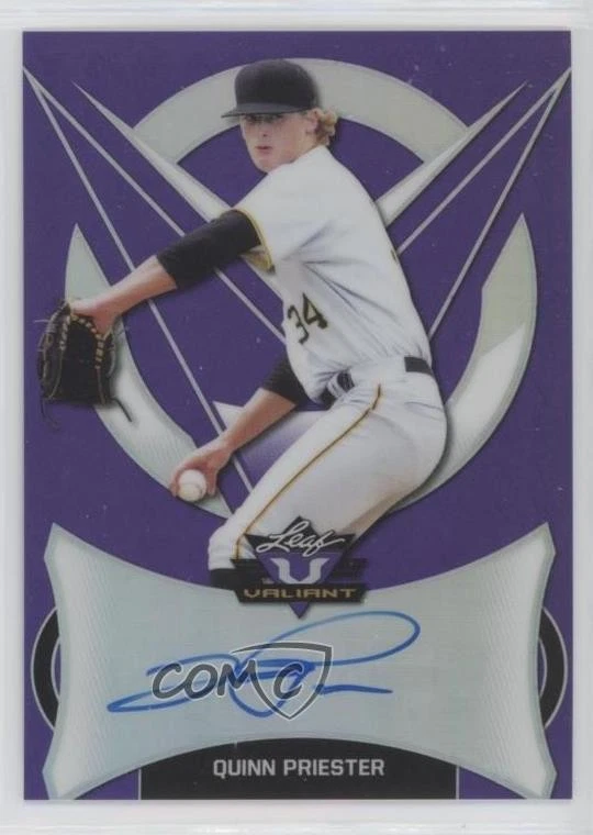 2019 Leaf Valiant Purple Prismatic /15 Quinn Priester #BA-QP1 Auto - Image 1 of 2