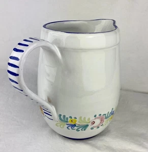 Mari Floral Hand Painted Ceramic Pitcher Made in Italy Williams Sonoma Cuisine - Picture 1 of 12