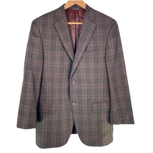 Blazer deportivo Jack Victor Loro Piana Super 120 lana gris borgoña a cuadros 40S LEER - Imagen 1 de 23