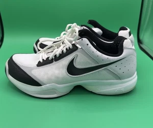 Nike Hombres Talla 10 Air Cage Court Blanco Negro Informal Zapatos Tenis Excelente Estado - Imagen 1 de 12