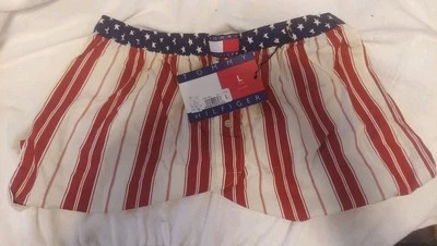 90s Vintage Tommy Hilfiger American Flag Boxers Blue Waist Band L (36-38) NWT - Image 1 of 4