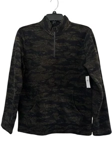 Old Navy Kid Boys Micro Fleece Mock-Neck 1/4-Zip Pullover Camo Size XL (14-16) - Picture 1 of 2