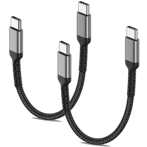 6 Zoll USB C Ladekabel, 2er Pack kurz USB C auf C Kabel geflochten Schnellladen - Bild 1 von 5