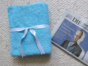 Badetuch Handtuch Duschtuch Saunatuch Strandtuch h'blau 123x150 BW, 1x gewaschen - Bild 1 von 5