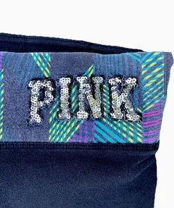 VTG Y2K PINK Victoria’s Secret Sparkle Sequin Yoga Capri Pants Medium Sequin - Picture 1 of 7