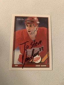 Dave Barr personalized autographed 1991 O Pee Chee hockey card #147 - Picture 1 of 2