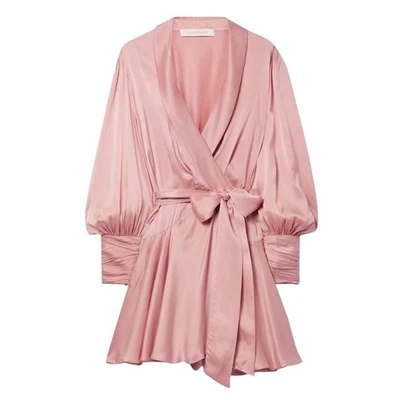 Vestido Zimmermann Rosa Seda Envolvente | EE. UU. Talla 4 Pequeño/AU 0 | Seda | Manga Larga Foto 1 de 4