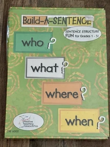 Build A Sentence who?what?where?when? Homeschooling Aid Sentence Structure, New - Picture 1 of 7
