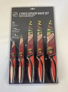 Sports Vault NHL Chicago Blackhawks Kitchen Knives Set of Five - Picture 1 of 4