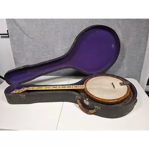 Vintage 1930's Concertone 4 String Tenor Banjo with Case RARE - Picture 1 of 12