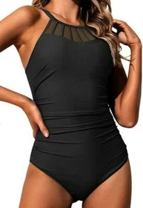Holipick Teen Woman High Neck Einteiler Badeanzug schwarz Gr. XL - Bild 1 von 2