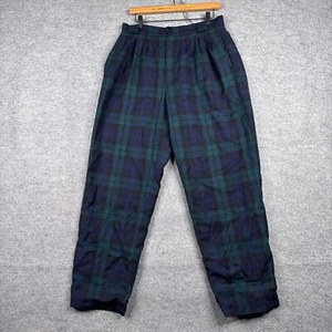 Vintage 100% Pure Wool Pants Adult 31x31 Blackwatch Tartan Trousers Plaid Preppy - Picture 1 of 11