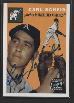2003 Topps Heritage Blue Ink Autograph *** CARL SCHEIB   RO-CS  Auto    MINT - Image 1 of 2