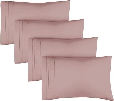 Juego de 4 fundas de almohada, fundas de almohada suaves transpirables calidad hotelera de CGK Linens Foto 1 de 3