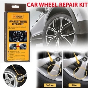 Silver Alloy Wheel Repair Kit Rim Scuffs Scrape Car Kerb Damage Repair Fix Tool - Picture 1 of 10