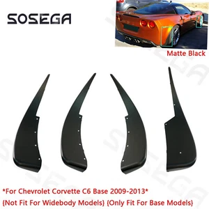 For Corvette C6 Base 2009-2013 Matte Black XL Extended Front+Rear Mud Guard Flap - Picture 1 of 10