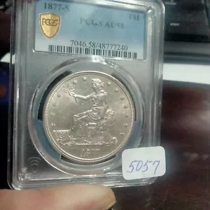 1877 S TRADE DOLLAR PCGS AU58 - BEAUTIFUL COIN -- PLEASE READ NOTES IN CONDITION - Picture 1 of 2
