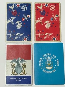 Vintage Lot of 4 Military Insignia Navy Air Force Single Swap Playing Cards PC83 - Picture 1 of 2