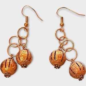 NEW HAND CRAFTED Copper Dangle Earrings - Picture 1 of 7