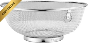 Stainless Steel Fine Mesh Strainer Bowl 18x7.5CM for Rice Fruit Veg Kitchen - Picture 1 of 12