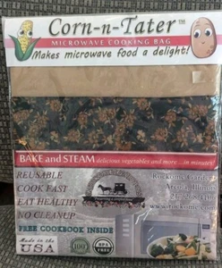 NEW Corn-n-Tater Microwave Cooking Bag Fall Flowers w/ Cookbook/ Rockome Gardens - Picture 1 of 3