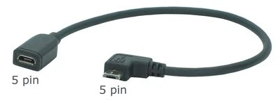 Cavo di prolunga micro USB 1m (5 pin) completamente acceso con connettore angolare 90° - Immagine 1 di 2