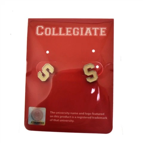 Stanford University Ivory "S" Enamel Pierced Post Earrings Cover
