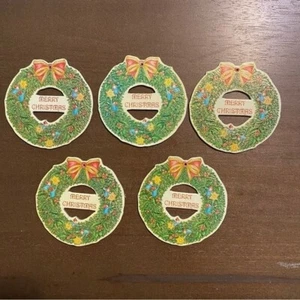 Vintage Merrimack Verlag Weihnachtskranz gestanzt Ornamente - Bild 1 von 2