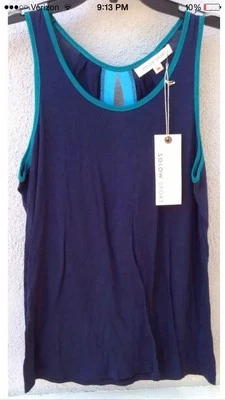 $62 NWT So Low Sport Navy Scoop Neck Tank Top With Cool Back Size M - Image 1 of 3
