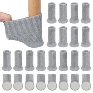 24 Stück Stuhlsocken Hochelastisch Gestrickte Möbelsocken/Filz Stuhlbeinkappe... - Bild 1 von 7