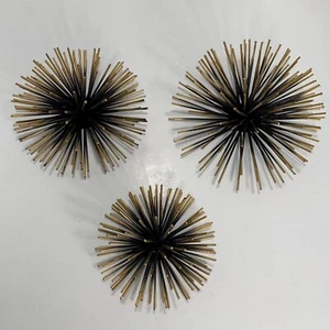 Juego de 3 colgantes de pared Starburst dorados metálicos modernos de mediados de siglo retro atómicos - Imagen 1 de 6