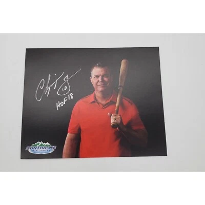 Chipper Jones Signed Photo Card 8X10 HOF 18 Atlanta Braves - Image 1 of 2
