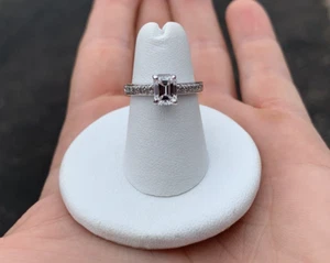 14K White Gold GIA Certified Emerald Cut Diamond Ring - 0.87 CT VS2/D - Picture 1 of 23