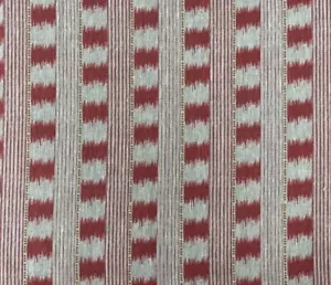 Linen Fabric Dakkar Stripe  Red Curtain Blind Upholstery Cushion - Picture 1 of 7