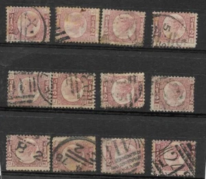 GREAT BRITAIN Yv#49 x12 Pl. 3x2 - 4 - 5x2 - 6x2 - 8x2 - 11 - 14 - 15 USED - Picture 1 of 1