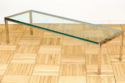 Mid-Century Modern Chrome And Glass Top Coffee Table - Image 1 of 4