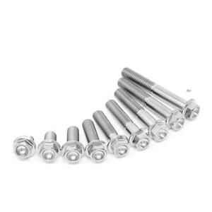 m7 x 10 15 20 25 30 35 40 45 50mm x 1.0 Titanium Hex Flange Bolt Screw Gr5 - Picture 1 of 2