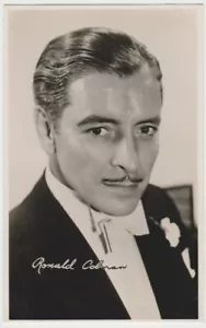 Cartolina fotografica reale Ronald Colman anni '30 o retro semplice RPPC - rifinita? - Foto 1 di 2