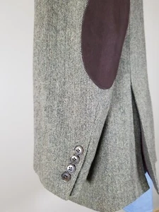 42R tommy Hilfiger Hunting Shooting Elbow Olive/Brown Tweed Blazer Coat Jacket - Picture 1 of 6