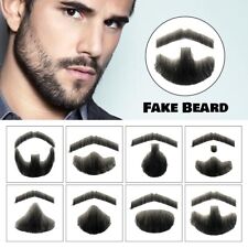 Fake Beard 100% Human Hair Face Beard and Mustache for Adults Men Film Makeup