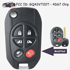 Modified Flip Remote Key Fob 6 Button 4D67 Gq43vt20t For 2004-2010 Toyota Sienna