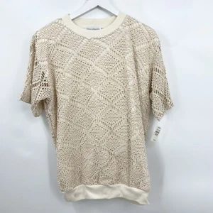 VTG Kathleen Usherwood Neiman Marcus Crochet Scoop Neck Pullover Top Medium NWT - Picture 1 of 7