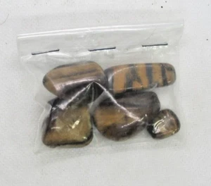 Lot 5 Golden Tigers Eye Polished Tumbled Stone - Picture 1 of 3